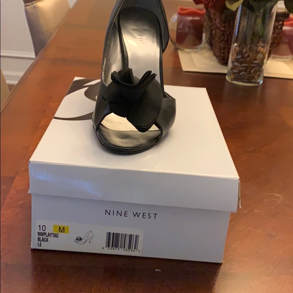 Black open toe heels